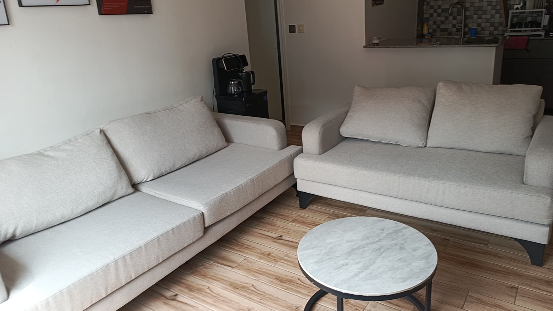 Sofa deep cleaning in progress